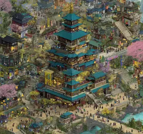 热血少年与伙伴并肩而立的冒险场景