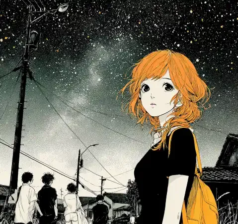 恋爱漫画中校园樱花树下的相遇